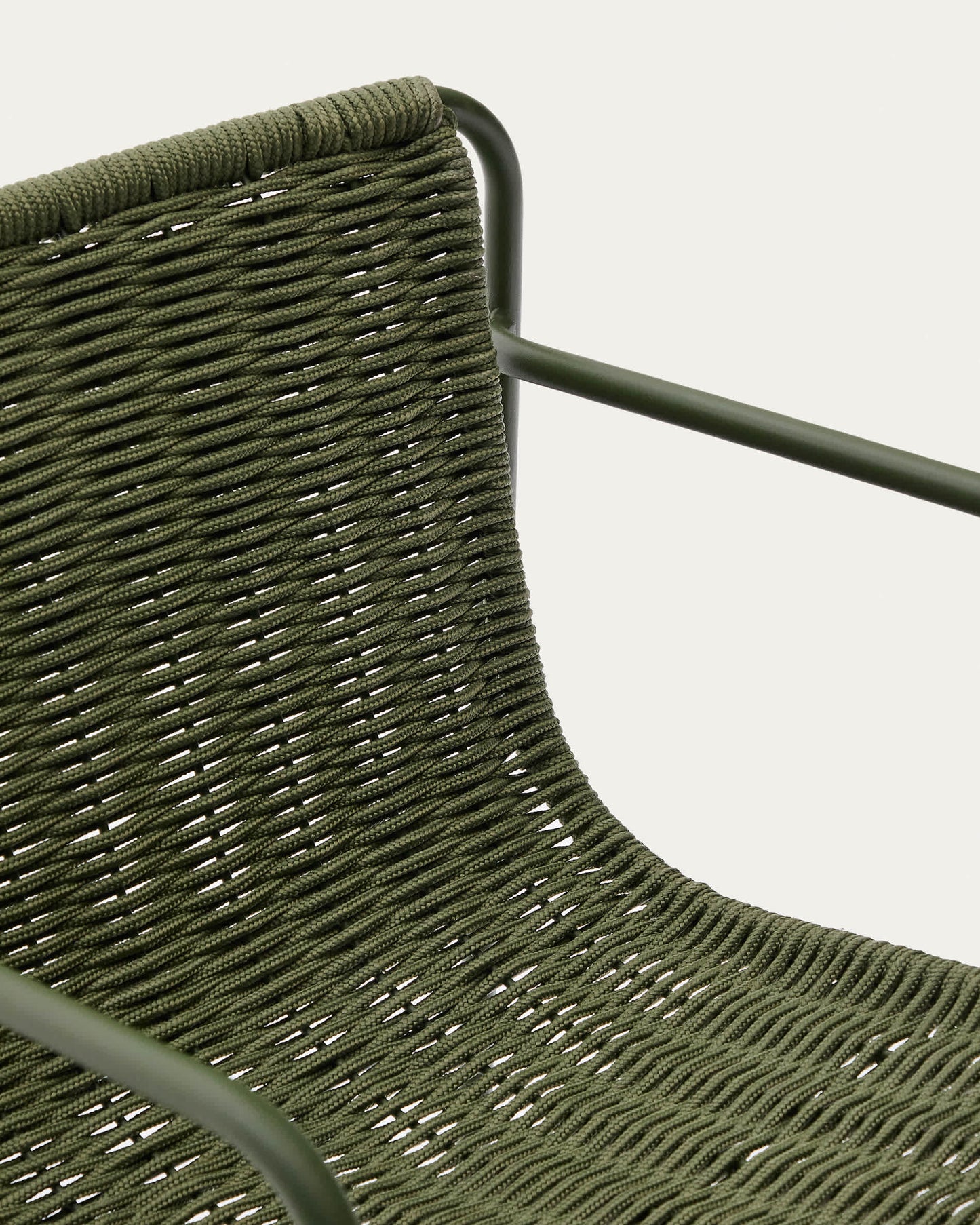 Sgabello Maurina impilabile in acciaio zincato verde con corda verde 74,5 cm