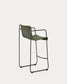 Sgabello Maurina impilabile in acciaio zincato verde con corda verde 74,5 cm