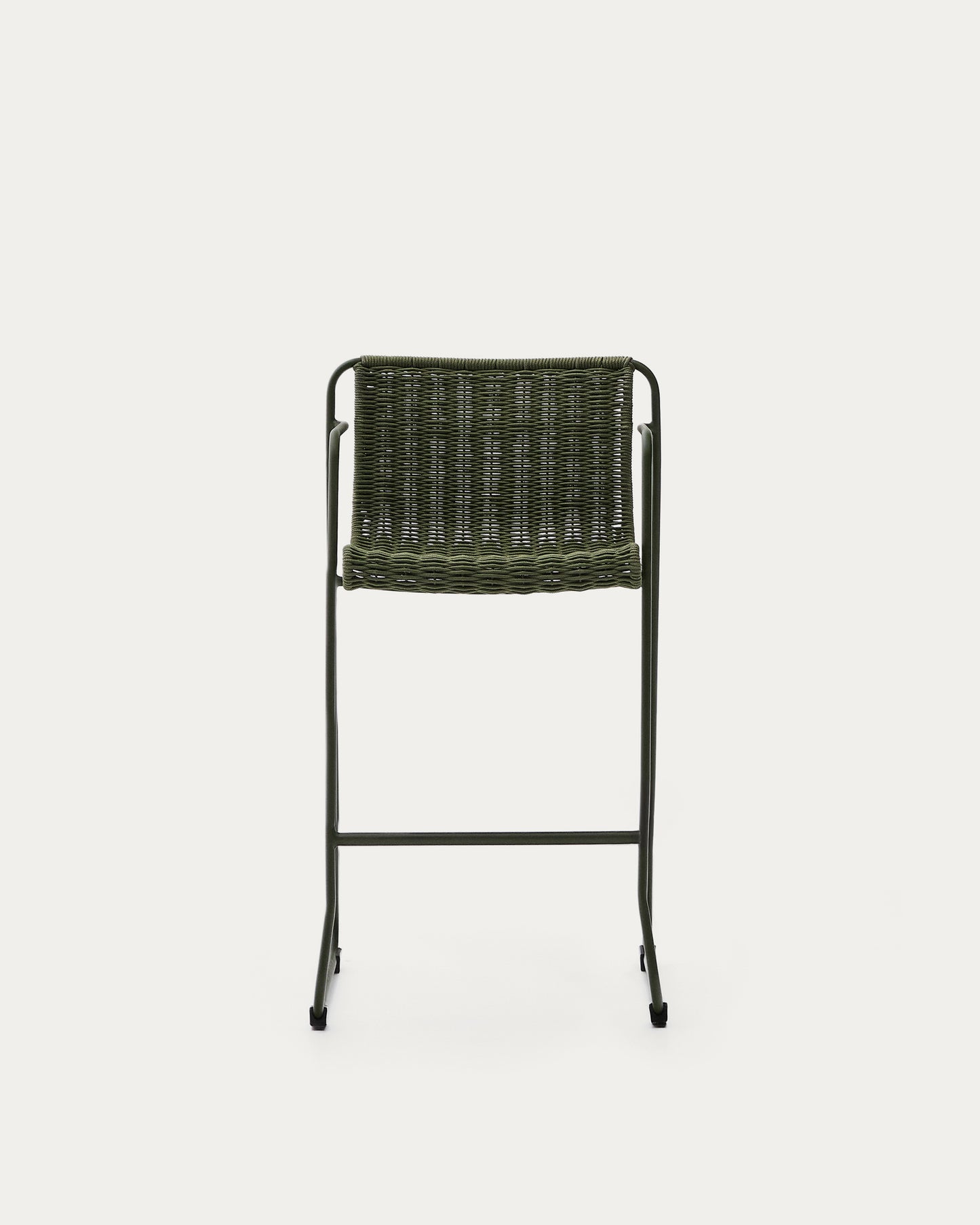Sgabello Maurina impilabile in acciaio zincato verde con corda verde 74,5 cm