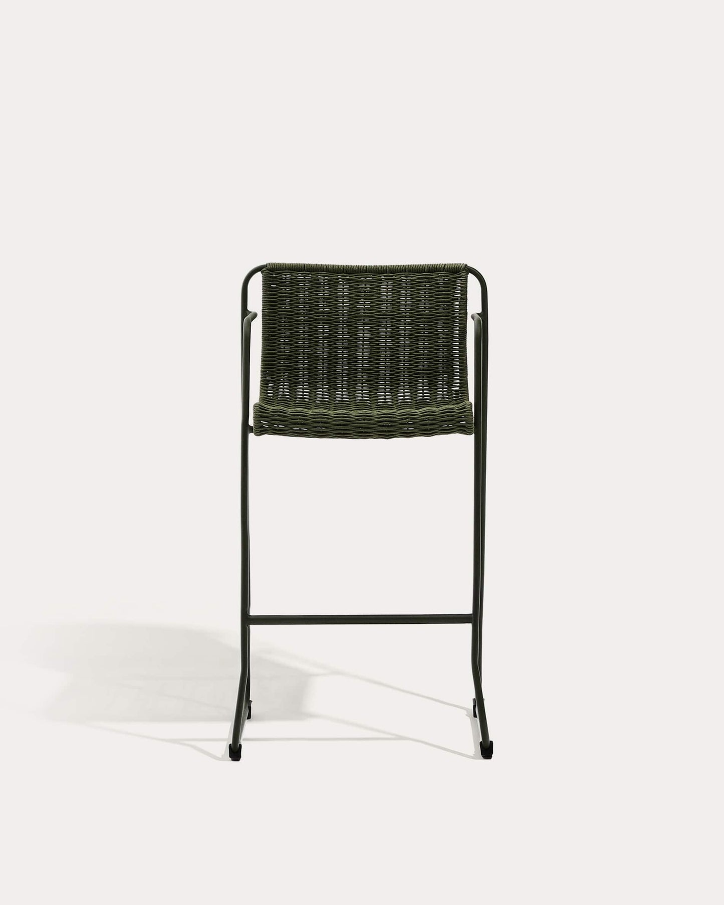 Sgabello Maurina impilabile in acciaio zincato verde con corda verde 74,5 cm