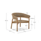 Poltrona Arinella in legno massiccio di acacia, finitura naturale e corda beige