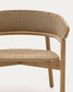 Poltrona Arinella in legno massiccio di acacia, finitura naturale e corda beige
