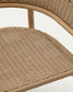 Poltrona Arinella in legno massiccio di acacia, finitura naturale e corda beige