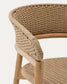 Poltrona Arinella in legno massiccio di acacia, finitura naturale e corda beige