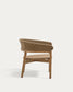 Poltrona Arinella in legno massiccio di acacia, finitura naturale e corda beige