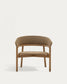 Poltrona Arinella in legno massiccio di acacia, finitura naturale e corda beige