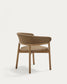 Sedia Arinella in legno massiccio di acacia con finitura naturale e corda beige