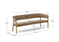 Divano a 3 posti Arinella in legno massiccio di acacia con finitura naturale e corda beige 167 cm