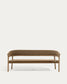 Divano a 3 posti Arinella in legno massiccio di acacia con finitura naturale e corda beige 167 cm
