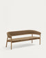 Divano a 3 posti Arinella in legno massiccio di acacia con finitura naturale e corda beige 167 cm
