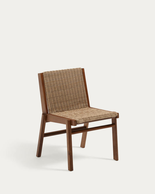 Sedia Itani in legno massiccio di acacia e rattan sintetico