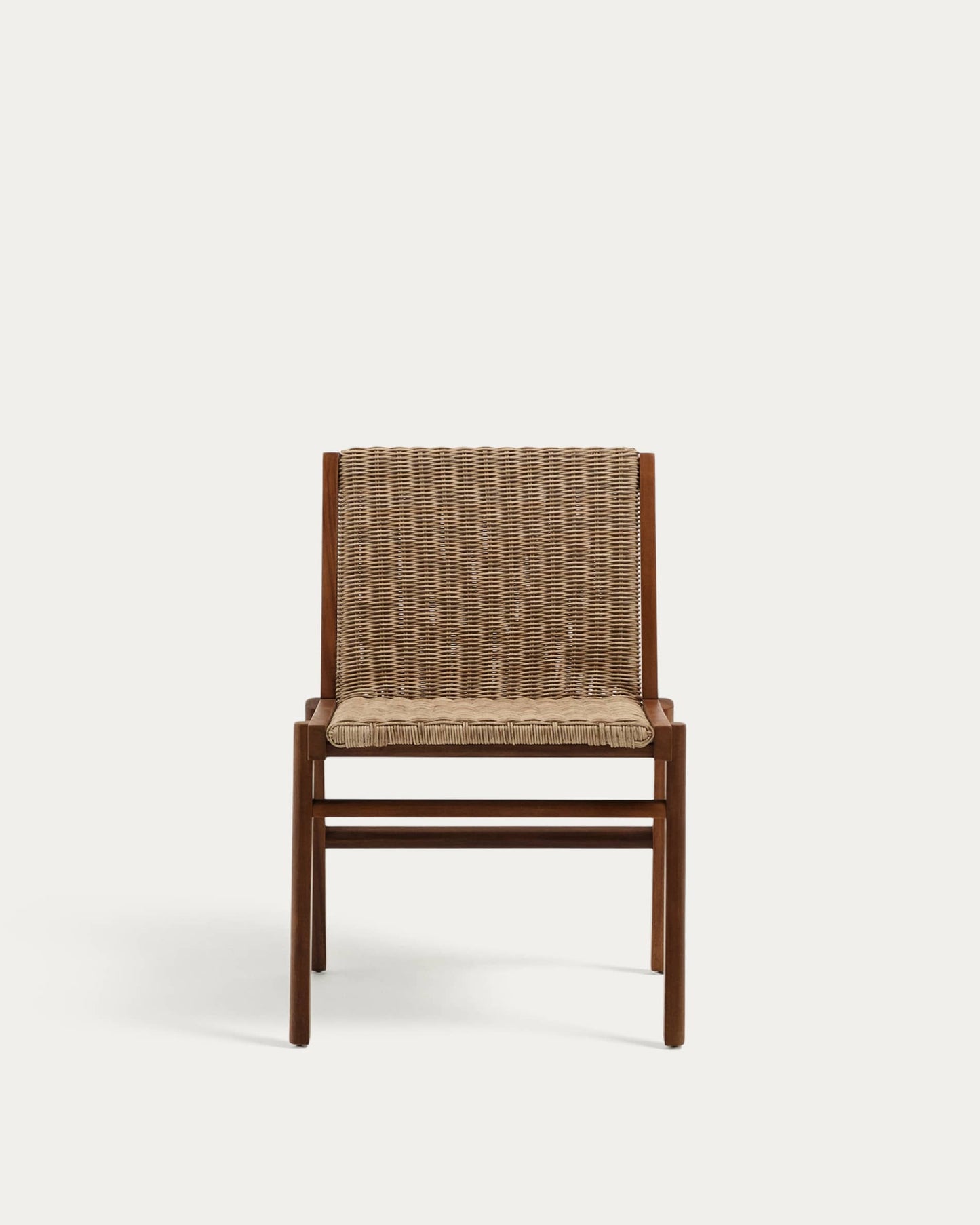 Sedia Itani in legno massiccio di acacia e rattan sintetico
