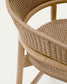 Sgabello Arinella in legno massiccio di acacia con finitura naturale e corda beige 65 cm