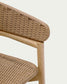 Sgabello Arinella in legno massiccio di acacia con finitura naturale e corda beige 65 cm
