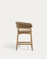 Sgabello Arinella in legno massiccio di acacia con finitura naturale e corda beige 65 cm