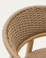 Sgabello Arinella in legno massiccio di acacia finitura naturale e corda beige 75 cm