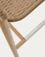 Sgabello Arinella in legno massiccio di acacia finitura naturale e corda beige 75 cm