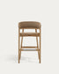 Sgabello Arinella in legno massiccio di acacia finitura naturale e corda beige 75 cm