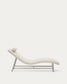 Divano Osla in ciniglia beige con gambe in acciaio inox spazzolato 175 cm