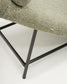 Divano Osla in ciniglia verde con gambe in acciaio inox spazzolato grafite 174 cm