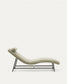 Divano Osla in ciniglia verde con gambe in acciaio inox spazzolato grafite 174 cm