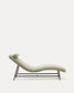 Divano Osla in ciniglia verde con gambe in acciaio inox spazzolato grafite 174 cm