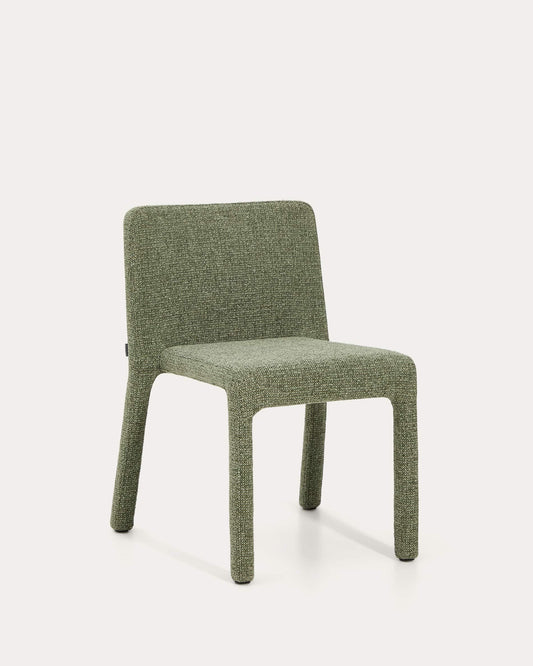 Sedia impilabile Loria in ciniglia verde FSC 100%