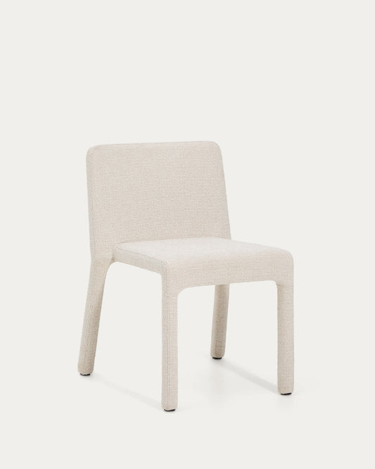 Sedia impilabile Loria in ciniglia beige FSC 100%