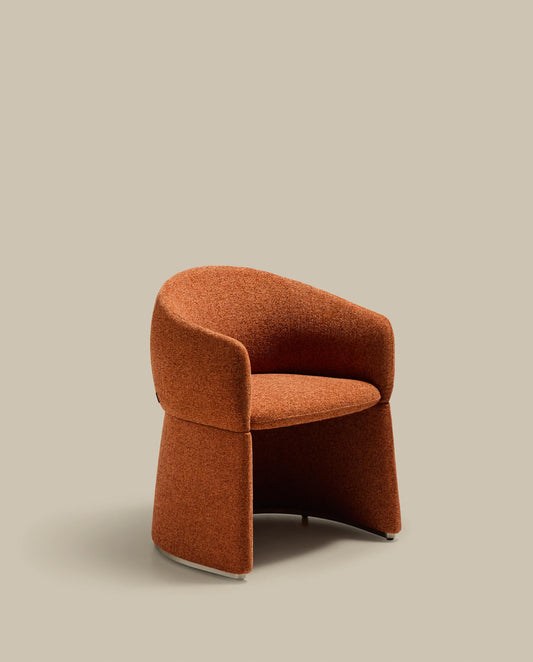 Sedia Bosca in ciniglia color terracotta