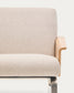 Poltrona Amsen beige in compensato di rovere e gambe in acciaio inox spazzolato