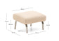 Poggiapiedi Amsen marrone chiaro con gambe in acciaio inox spazzolato 68 x 55 cm