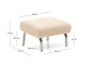 Poggiapiedi Amsen marrone chiaro con gambe in acciaio inox spazzolato 68 x 55 cm