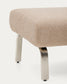 Poggiapiedi Amsen marrone chiaro con gambe in acciaio inox spazzolato 68 x 55 cm