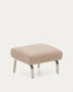 Poggiapiedi Amsen marrone chiaro con gambe in acciaio inox spazzolato 68 x 55 cm