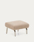 Poggiapiedi Amsen marrone chiaro con gambe in acciaio inox spazzolato 68 x 55 cm