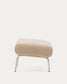 Poggiapiedi Amsen marrone chiaro con gambe in acciaio inox spazzolato 68 x 55 cm