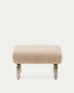 Poggiapiedi Amsen marrone chiaro con gambe in acciaio inox spazzolato 68 x 55 cm