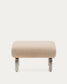 Poggiapiedi Amsen marrone chiaro con gambe in acciaio inox spazzolato 68 x 55 cm