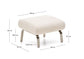 Poggiapiedi Amsen beige con gambe in acciaio inox spazzolato 68 x 55 cm