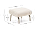Poggiapiedi Amsen beige con gambe in acciaio inox spazzolato 68 x 55 cm