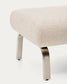 Poggiapiedi Amsen beige con gambe in acciaio inox spazzolato 68 x 55 cm
