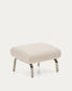 Poggiapiedi Amsen beige con gambe in acciaio inox spazzolato 68 x 55 cm