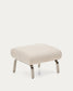 Poggiapiedi Amsen beige con gambe in acciaio inox spazzolato 68 x 55 cm