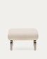 Poggiapiedi Amsen beige con gambe in acciaio inox spazzolato 68 x 55 cm