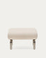 Poggiapiedi Amsen beige con gambe in acciaio inox spazzolato 68 x 55 cm