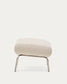 Poggiapiedi Amsen beige con gambe in acciaio inox spazzolato 68 x 55 cm