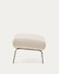 Poggiapiedi Amsen beige con gambe in acciaio inox spazzolato 68 x 55 cm