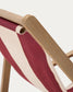 Amaca pieghevole da esterno Vilara a righe bordeaux e beige in legno massiccio di acacia