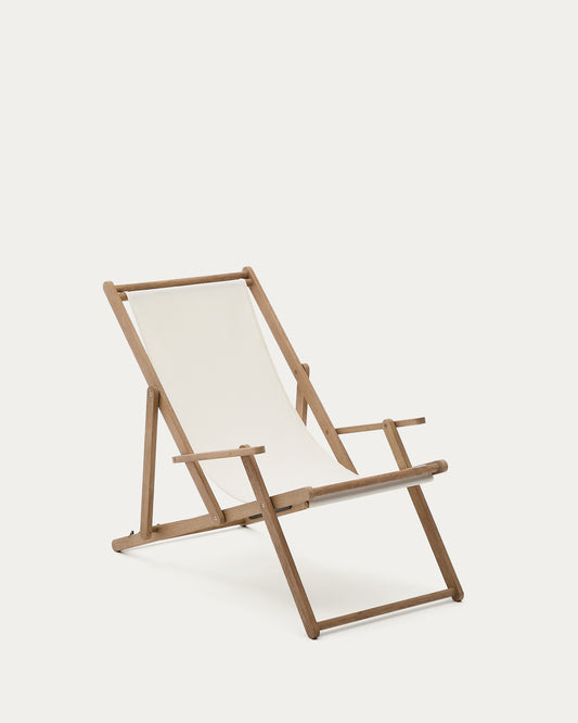 Amaca pieghevole da esterno Vilara bianca in legno massiccio di acacia