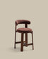 Sgabello Granite in ciniglia marrone e legno massiccio di frassino con finitura color noce 65 cm